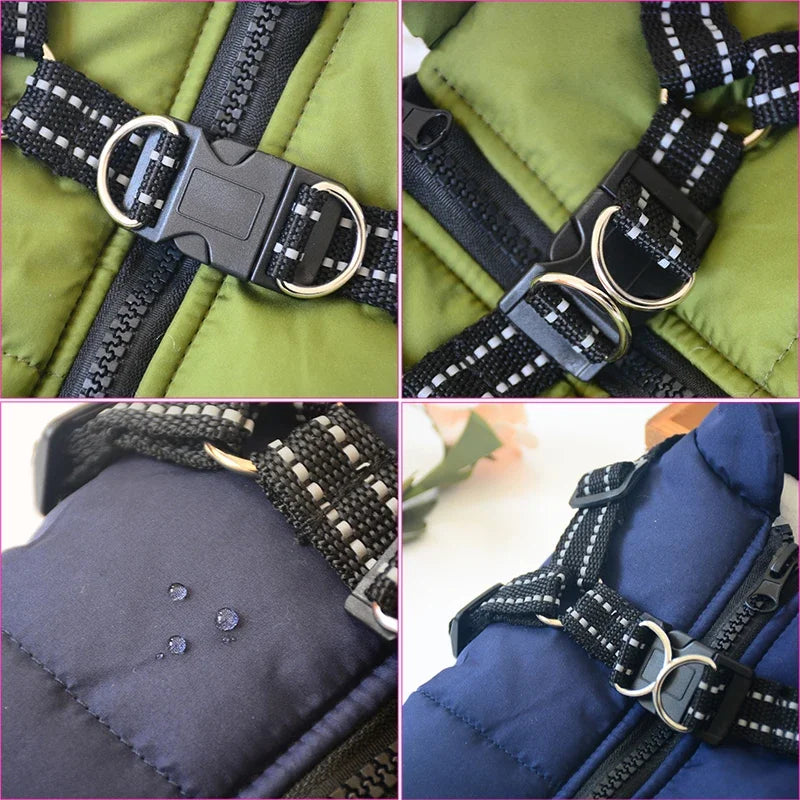 Dog Coat With Built In Harness - Green South Bay Evans General Store