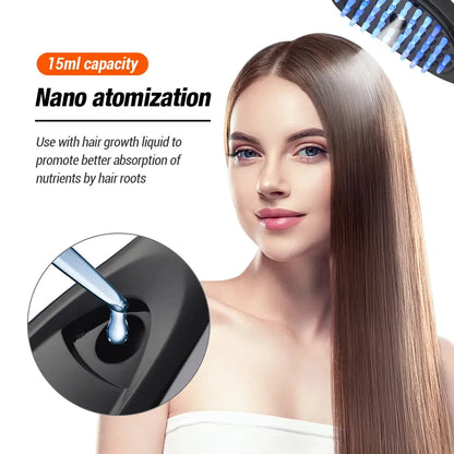 Electric Spray Massage Comb Hair Growth Vibration Head Massager Brush