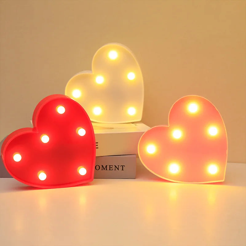 Love Heart LED Lamp Wedding Party Romantic Red Pink Night Light Ornament Birthday Christmas Home Decoration Valentines Day Gift Shop1103809145 Store