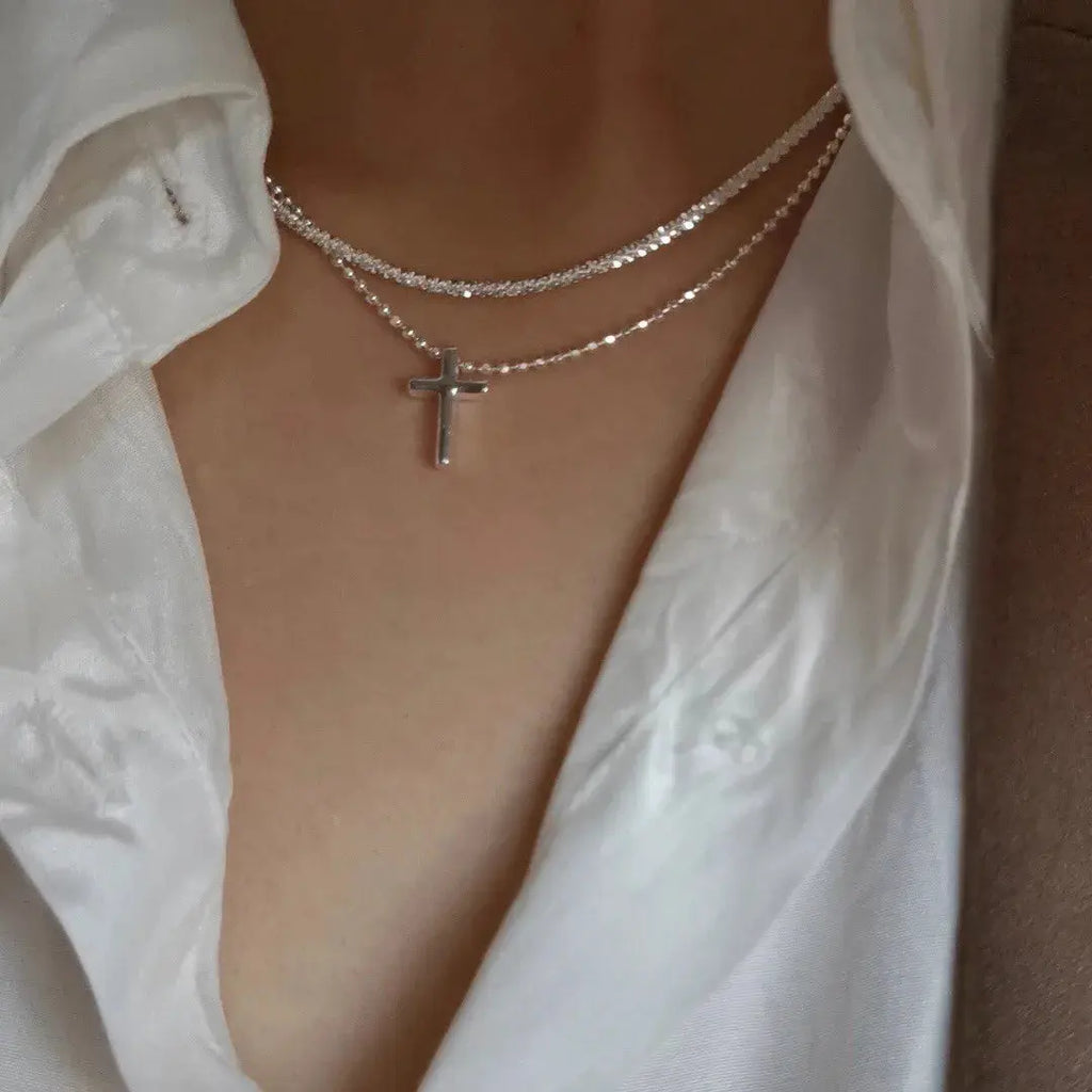 View details for Silver Color Sparkling Necklace For Women Trendy Clavicle Chain Choker