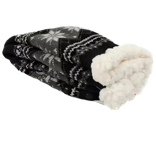 Winter Socks Mens Fluffy Warm Short Plus Velvet Soft Thermal Non Slip