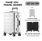 2024 New Large Capacity Durable Luggage Sets Aluminum Suitcase Women Girl Carry-On Boarding Travel 20/24/29 Big Save Store