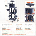 45.2" Cat Tower with Cat Condo Sisal Scratching Post VEVOR BESTEQUIP Overseas Store