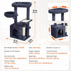 45.2" Cat Tower with Cat Condo Sisal Scratching Post VEVOR BESTEQUIP Overseas Store