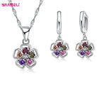 .925 Sterling Silver 1/4 Cttw Miracle Set Diamond Floral Cluster 18" Pendant Necklace for Women (I-J Color, I1-I2 Clarity)
