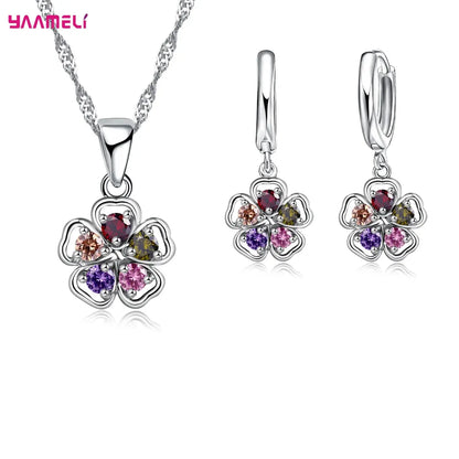 .925 Sterling Silver 1/4 Cttw Miracle Set Diamond Floral Cluster 18" Pendant Necklace for Women (I-J Color, I1-I2 Clarity)
