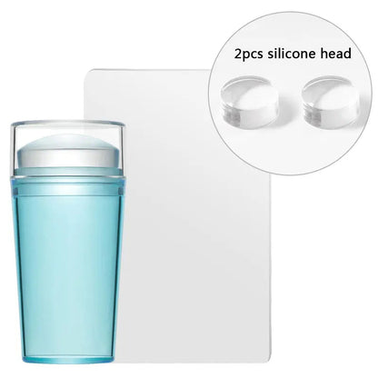 Jelly Silicone Transparent Nail Stamper Set with Scraper Stone's Store
