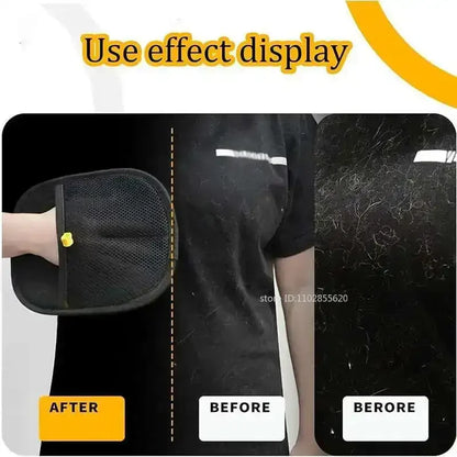 Pet Hair Removal Set Tool Reusable Static Removal Gloves Double-Sided Grooming Gloves Remove Dog Cat Hair Carpets Sofa Cleaner