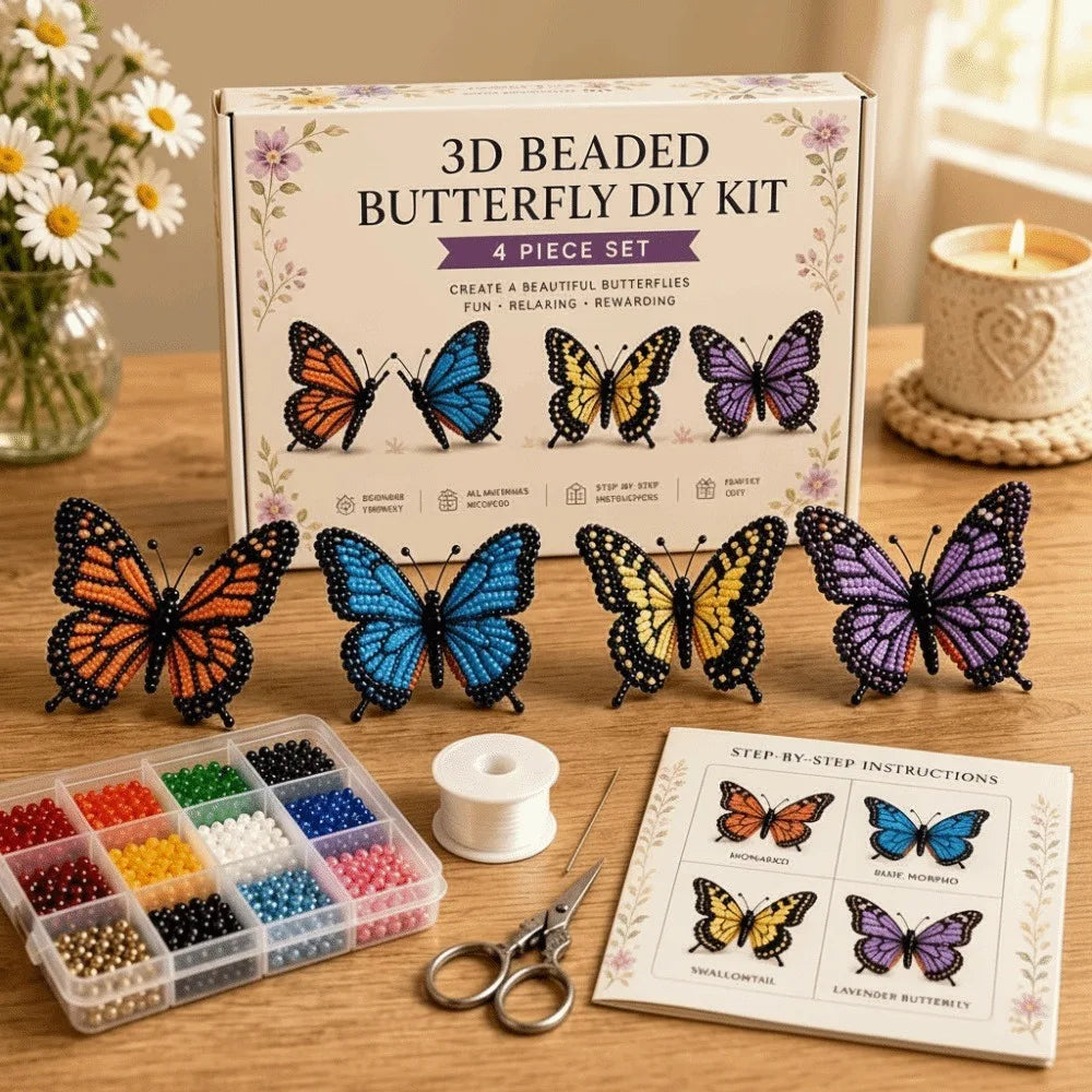 ButterflyBloom™ DIY Kit 🦋✨ — Create Stunning Beaded Butterflies