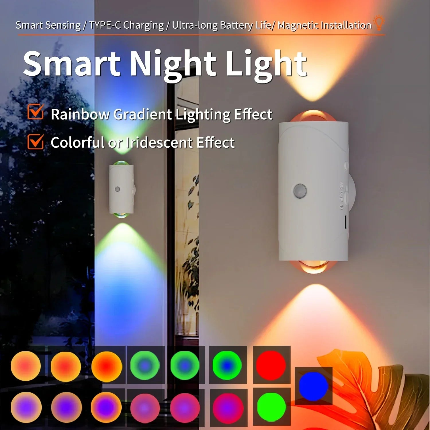 GlowSense™ Motion Light 🌈 — 7-Color Smart Wireless Glow