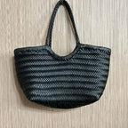 PU Leather Hand-woven Handbag 2 in 1 Single-shoulder Messenger Chocolate Chronos