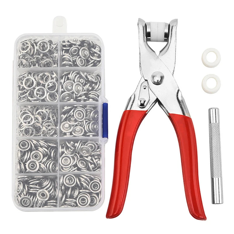 Snaps Buttons Pliers Set Snap Fasteners Kit Tool Sewing Buttons Press Studs Snap for Installing Clothes Bags