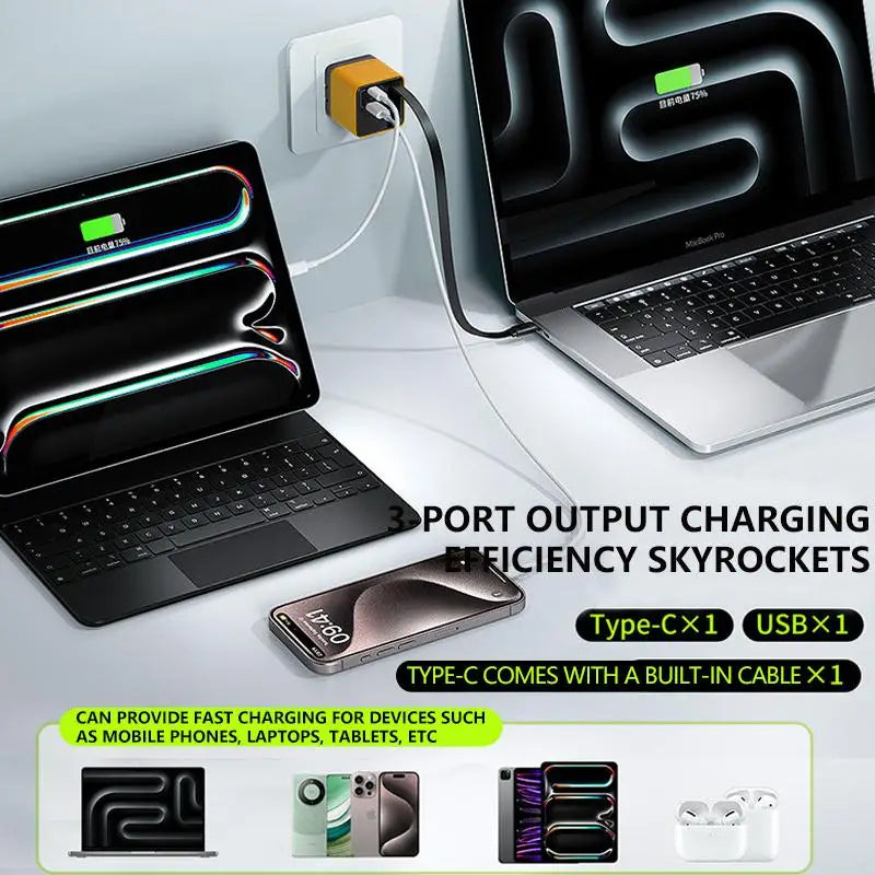 Charge Fast: 3-in-1 GaN 80W Scalable Charger