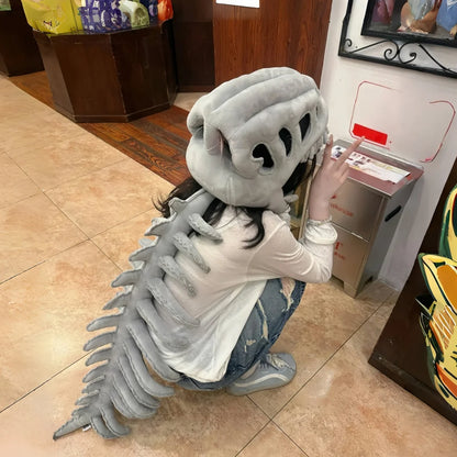 Hot Sale Wearable Dinosaur Skeleton Plush Toys Soft Stuffed Big Size Lifelike Skull Spine Model Toys Super Cool Kids Decor