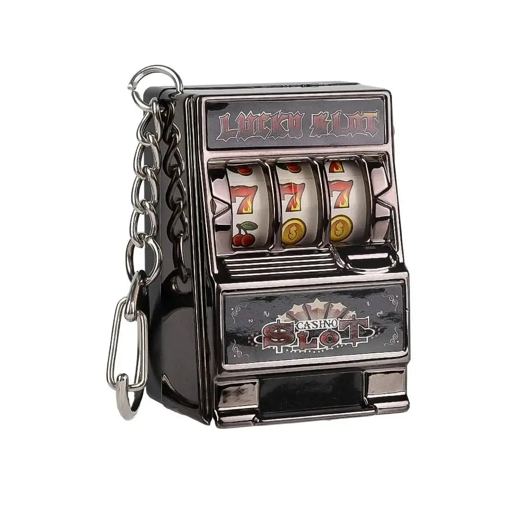 Llaveros de máquina tragamonedas de mini juegos de azar Máquina recreativa creativa de bolsillo con frutas Lucky Jackpot Gadget Juguete antiestrés Divertidos juegos Llavero