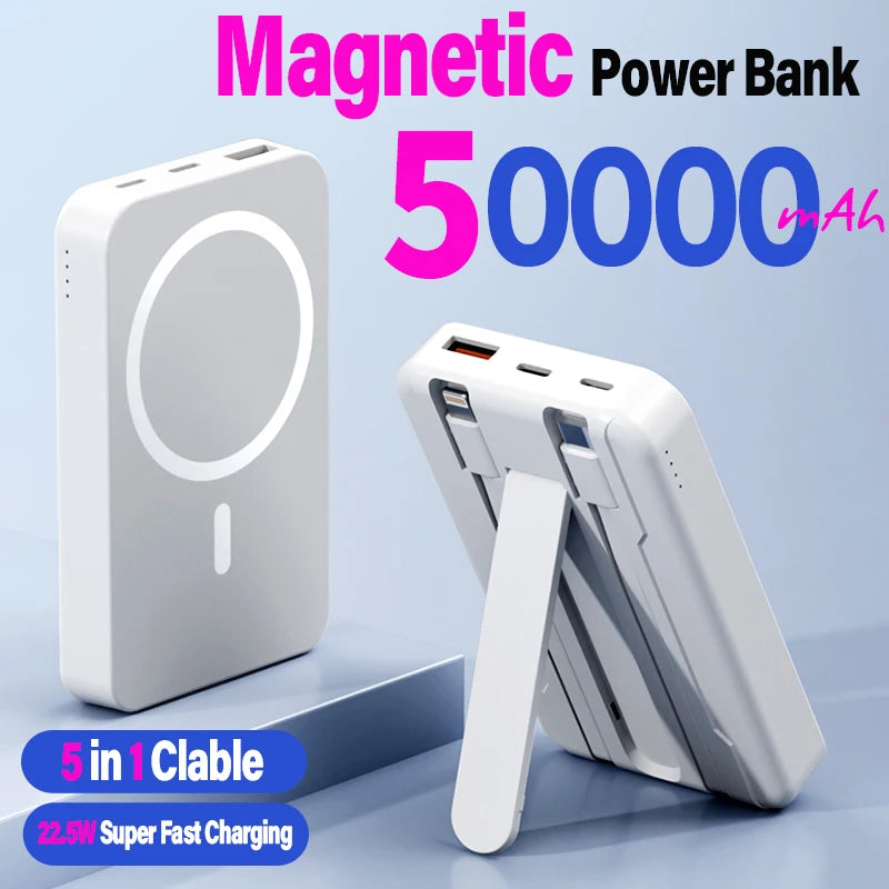 MagSafe Power Bank – 10000mAh Wireless Charger, Stays Put!