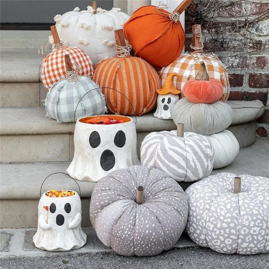 A95G Ghost Bucket Decor, Ghost Planter Pot, Ghost Bucket Vase, Halloween Ghost Bucket, Handmade Halloween Treat Buckets
