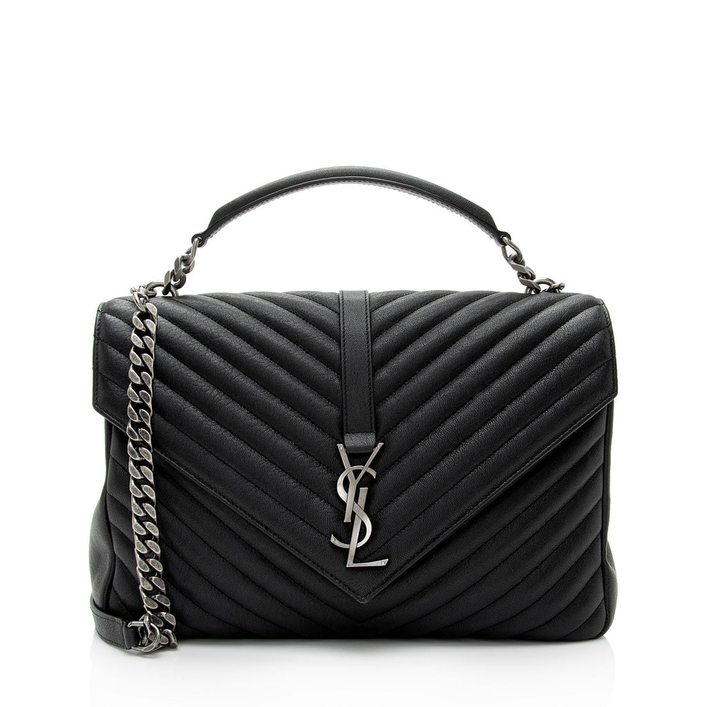 Saint Laurent Matelasse Calfskin Monogram College Large Shoulder Bag (SHF-6MZ4bL) Teezone Store