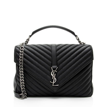 Saint Laurent Matelasse Calfskin Monogram College Large Shoulder Bag (SHF-6MZ4bL) Teezone Store