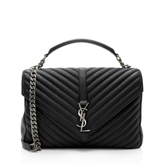 Saint Laurent Matelasse Calfskin Monogram College Large Shoulder Bag (SHF-6MZ4bL) Teezone Store