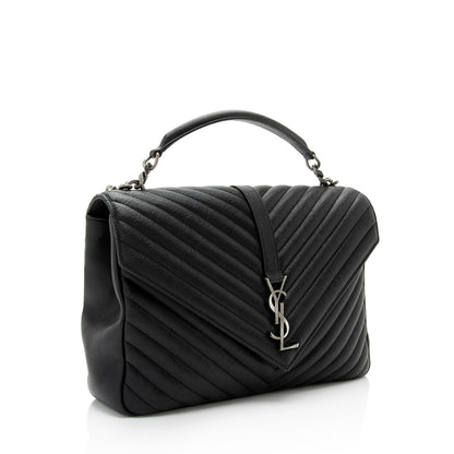 Saint Laurent Matelasse Calfskin Monogram College Large Shoulder Bag (SHF-6MZ4bL) Teezone Store