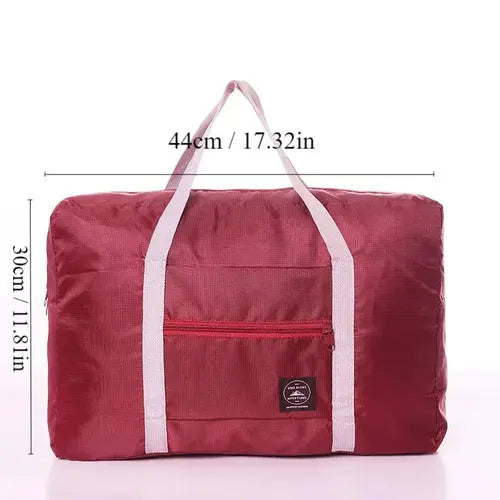 1Pc Red/Navy/Green Multifunctional Folding Travel Bag Single Shoulder