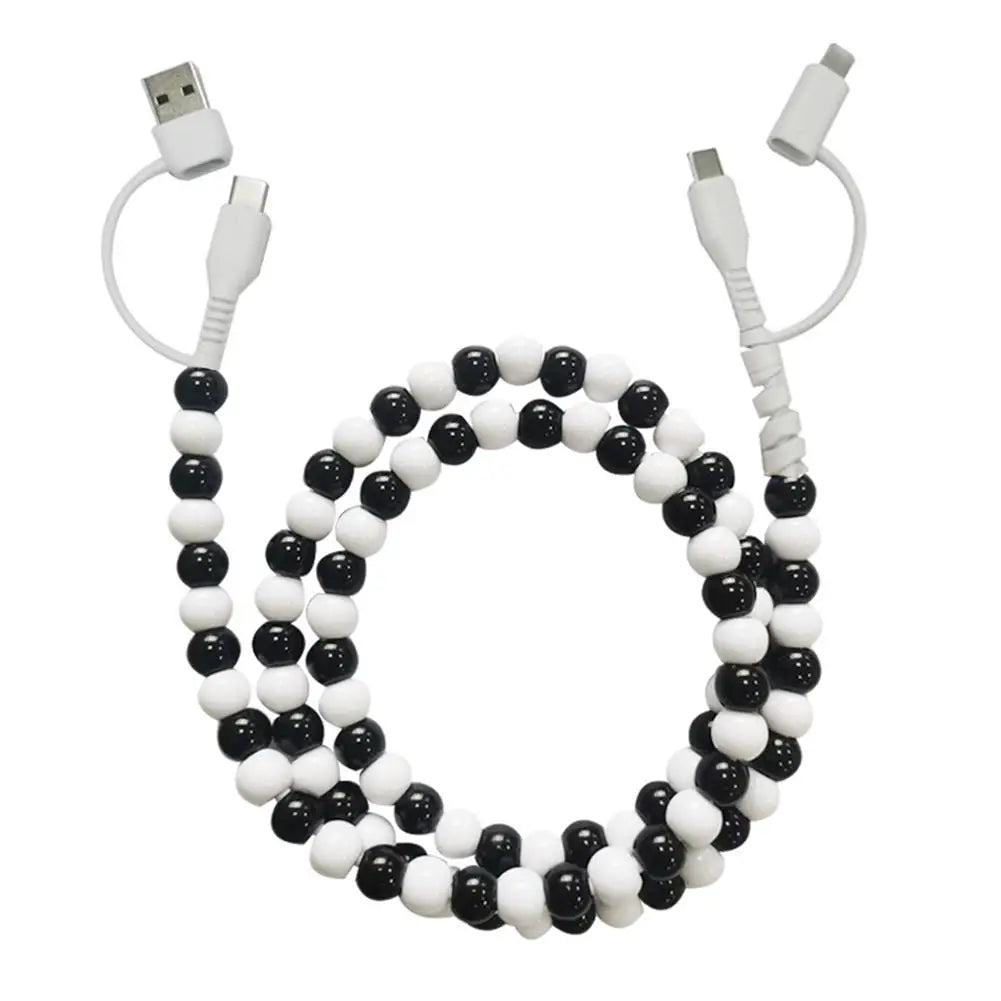 4-in-1 Beaded Charging Cable – 66W Fast Charge for All Devices!