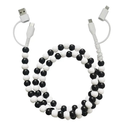 4-in-1 Beaded Charging Cable – 66W Fast Charge for All Devices!
