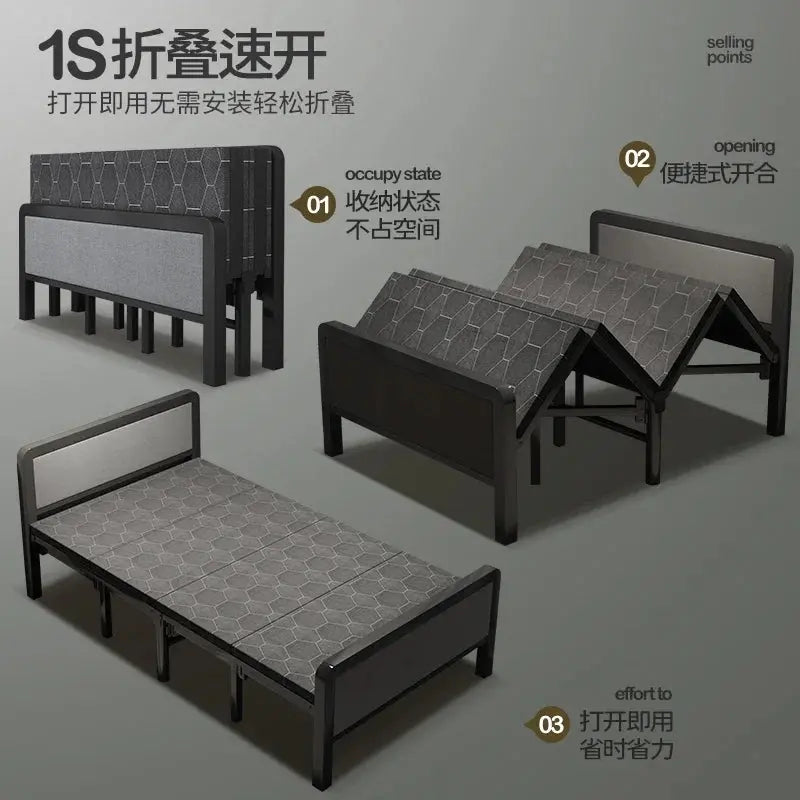 *Folding Bed Double Home Simple Rental House Noon Break Bed Office AliExpress