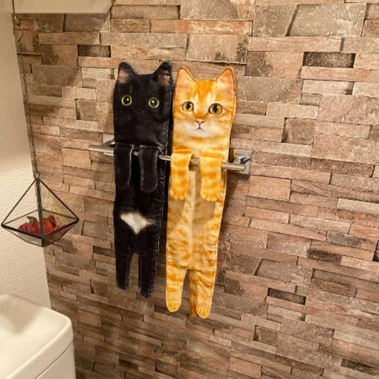 Toalla de mano divertida colgante CatCling™ 🐱😂