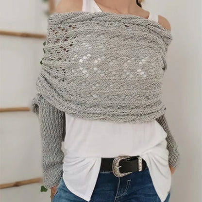 SnugStyle™ Knitted Shrug – Effortless Elegance