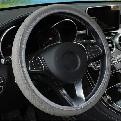 Anti-Slip Car Steering Wheel Cover - Embossed Leather Stone's Store