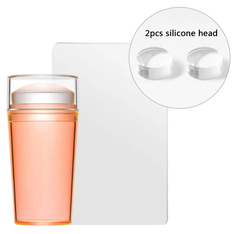 Jelly Silicone Transparent Nail Stamper Set with Scraper Stone's Store