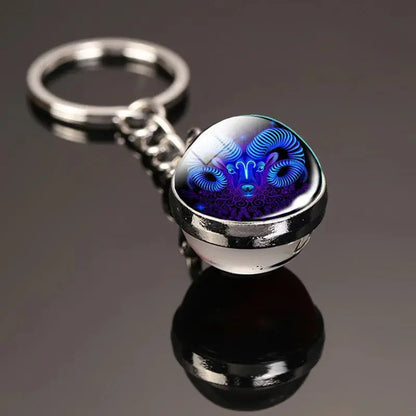 12 Constellation Keychain with Luminous Time Stone Pendant - Creative Fashion Accessory Gift Shop1103314747 Store