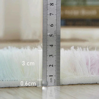 RainbowCloud Plush Rug – Soft, Fluffy & Vibrant! Happier so luckly Store