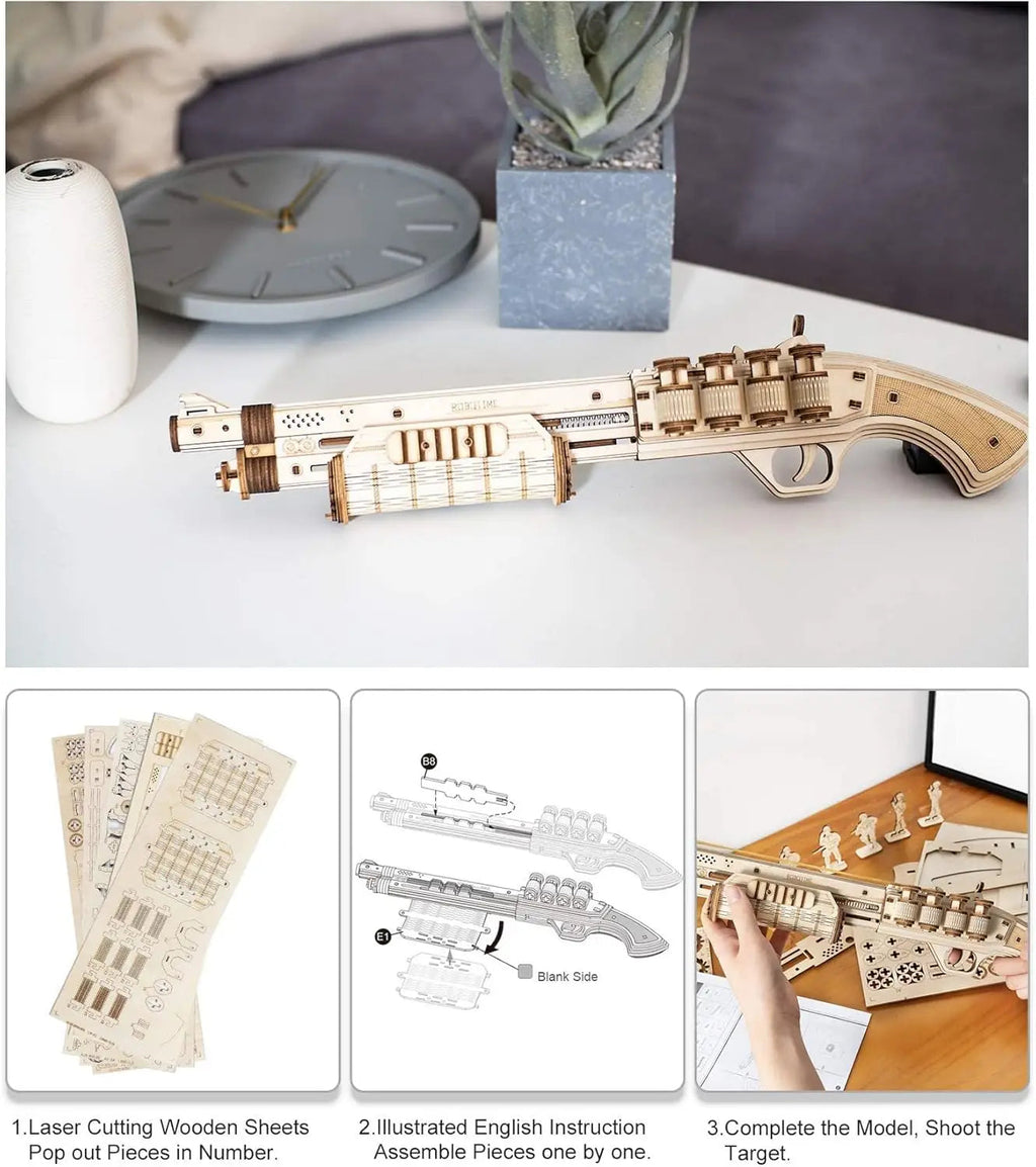SkillStrike: DIY Wooden Toy Gun Robotime Global Store