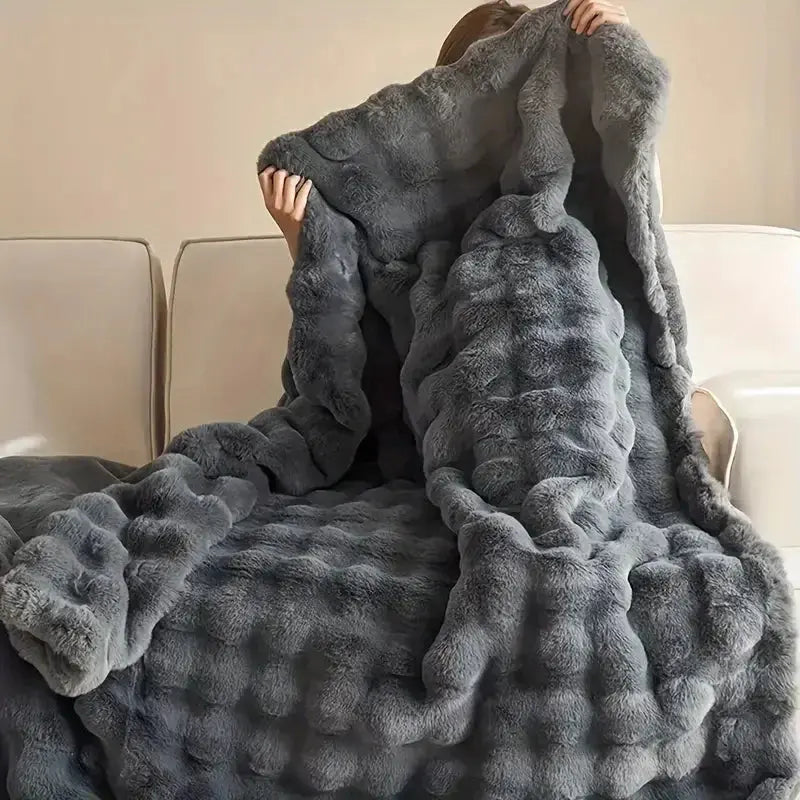 Artificial Rabbit Plush Autumn Warm Bed Blanket Plush Soft Sofa Throw AliExpress