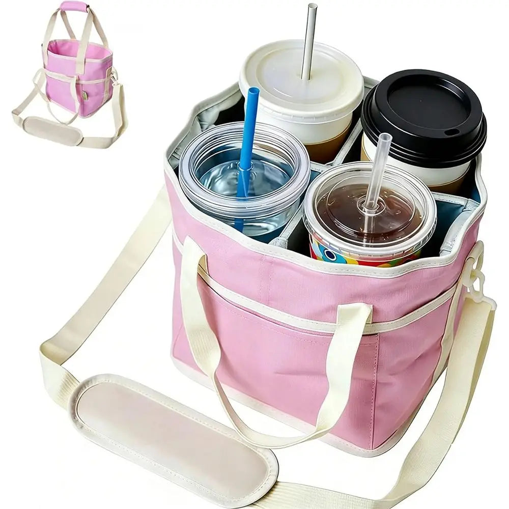 CarrySip™ Portavasos ☕ — 4 Vasos, Un Viaje Fácil