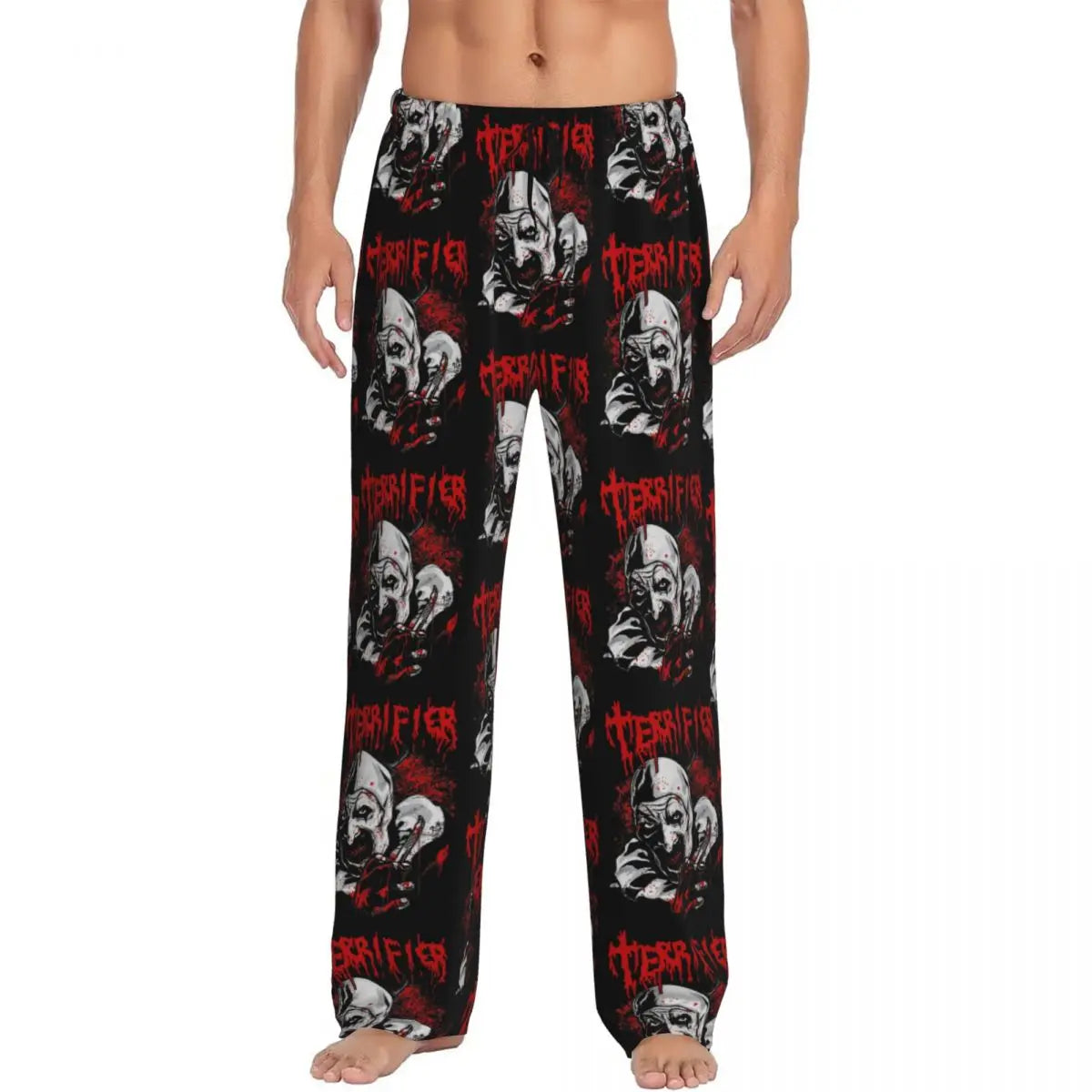 Custom Printed Horror T-Terrifiers Film Essential Pajama Pants Men Sleep Sleepwear Bottoms with Pockets