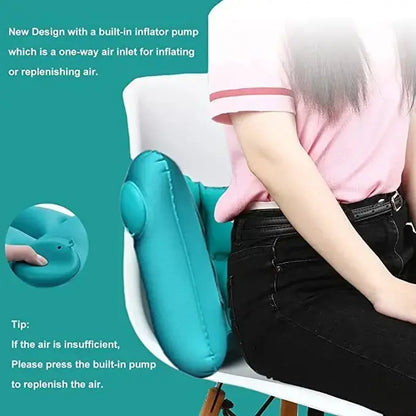 Inflatable Travel Pillow Back Lumbar Support Air Cushion Neck Waist