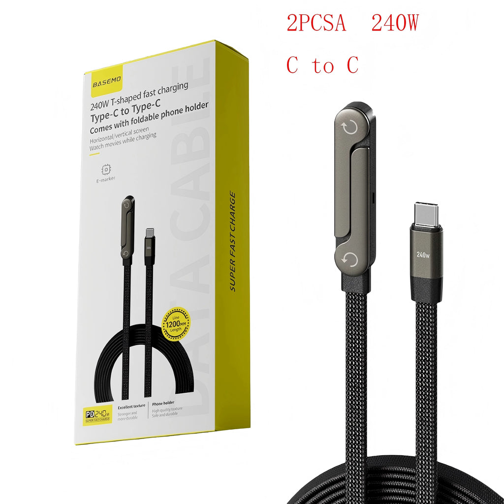 PowerProp™ Cable de pie 240W ⚡📱 Carga rápida. Soporte inteligente.