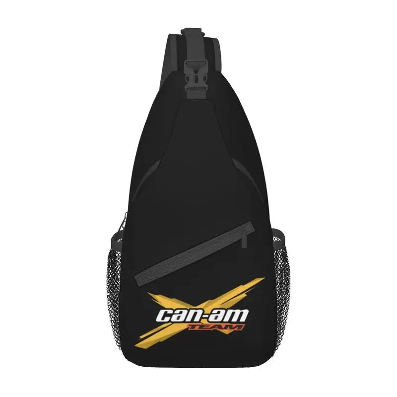 Bolso cruzado de pecho rojo y negro, duradero con correa ajustable y alta capacidad de almacenamiento