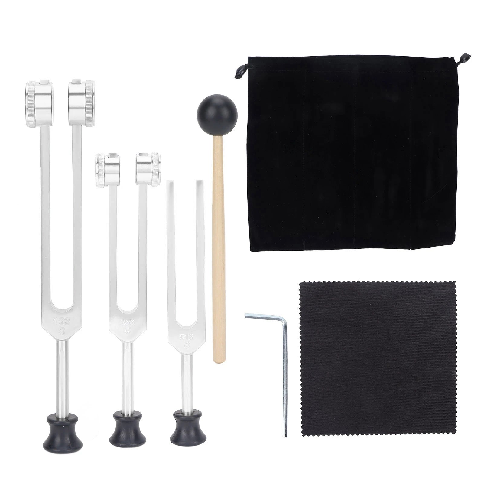 Tuning Fork Healing Instrument 512Hz Aluminum Alloy Relax Tuning Fork Set Corrosion Resistant Portable for Clinical