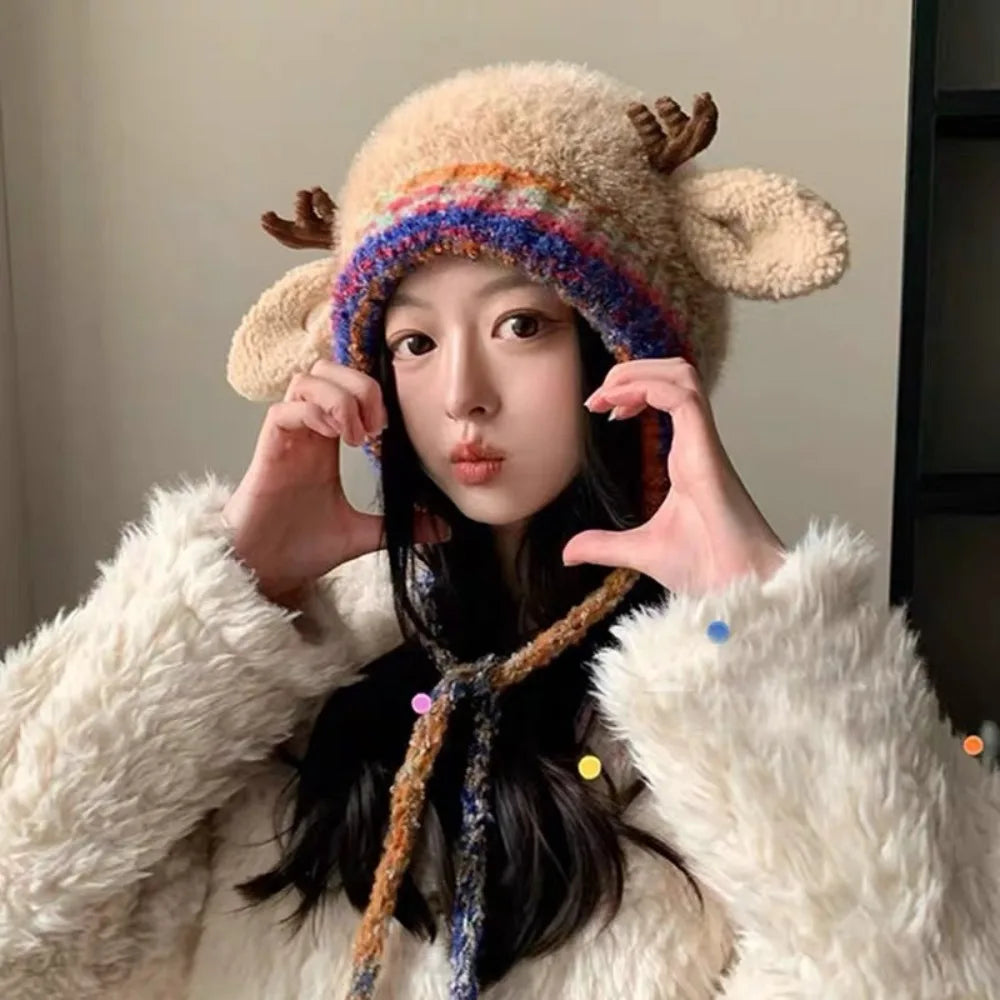 ReindeerCozy™ Windproof Antler Hat 🦌❄️