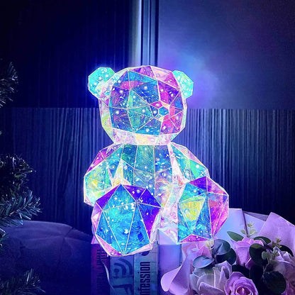 Glow-Up Holographic Teddy Bear – Magical Light-Up Plush for Cozy Nights! SINOHAMM Official Store