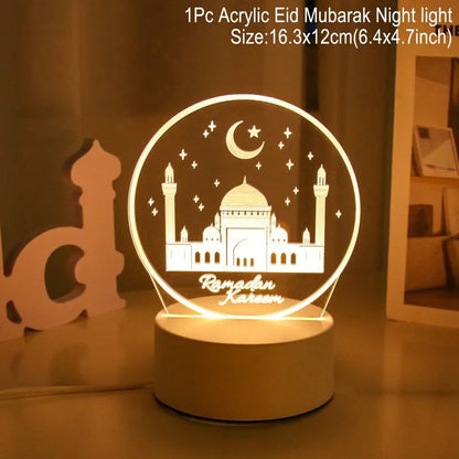 Lampe LED 3D Eid Mubarak Stone's Store