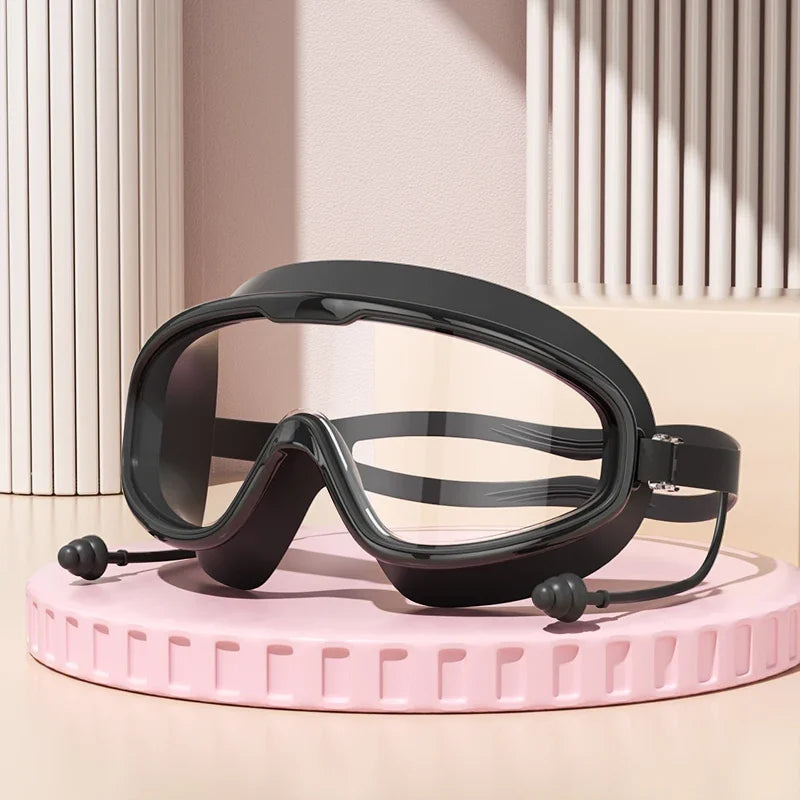 Outdoor Swimming Goggles Anti-Fog Wide View Scuba Diving Swimming Glasses with Earplugs for Adult Youth Water Diving Goggles
