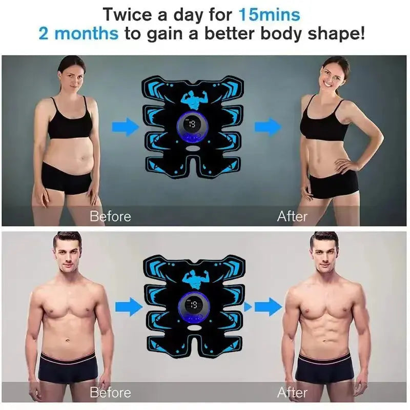  USB Rechargable EMS Muscle Stimulator ABS Arm 3 IN 1 Trainer Pad