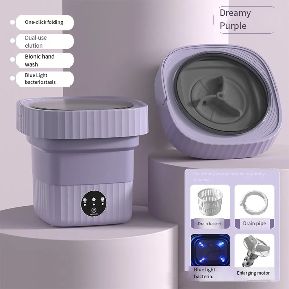 6L 11L Folding Portable Washing Machine Big Capacity with Spin Dryer AliExpress