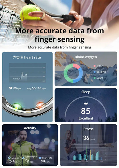 COLMI R10 Smart Ring with Charging Case for Men Women, Health and Sleep Monitor, 5ATM Waterproof, Multi-sport Mode Shop1103572318 Store